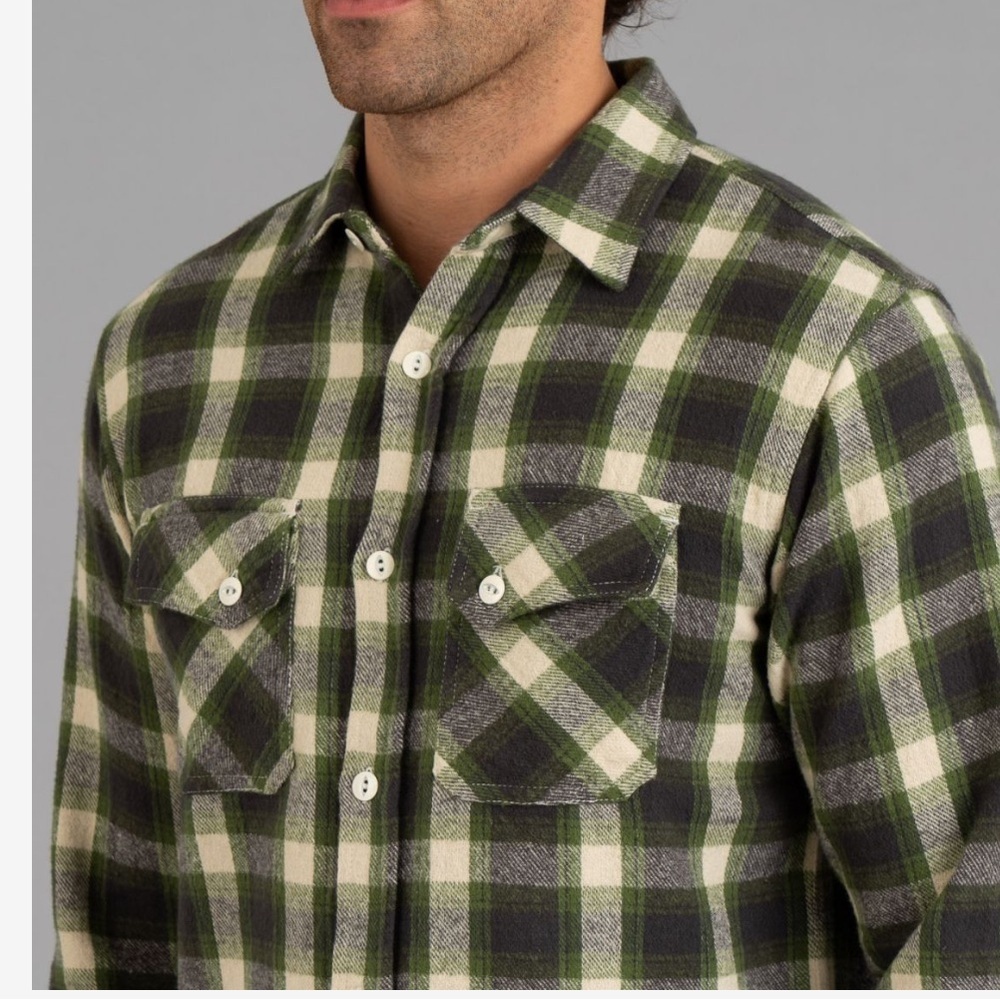 NWOT 3sixteen Crosscut Flannel shaggy emerald anniversary heavyweight Shirt M - Picture 4 of 12